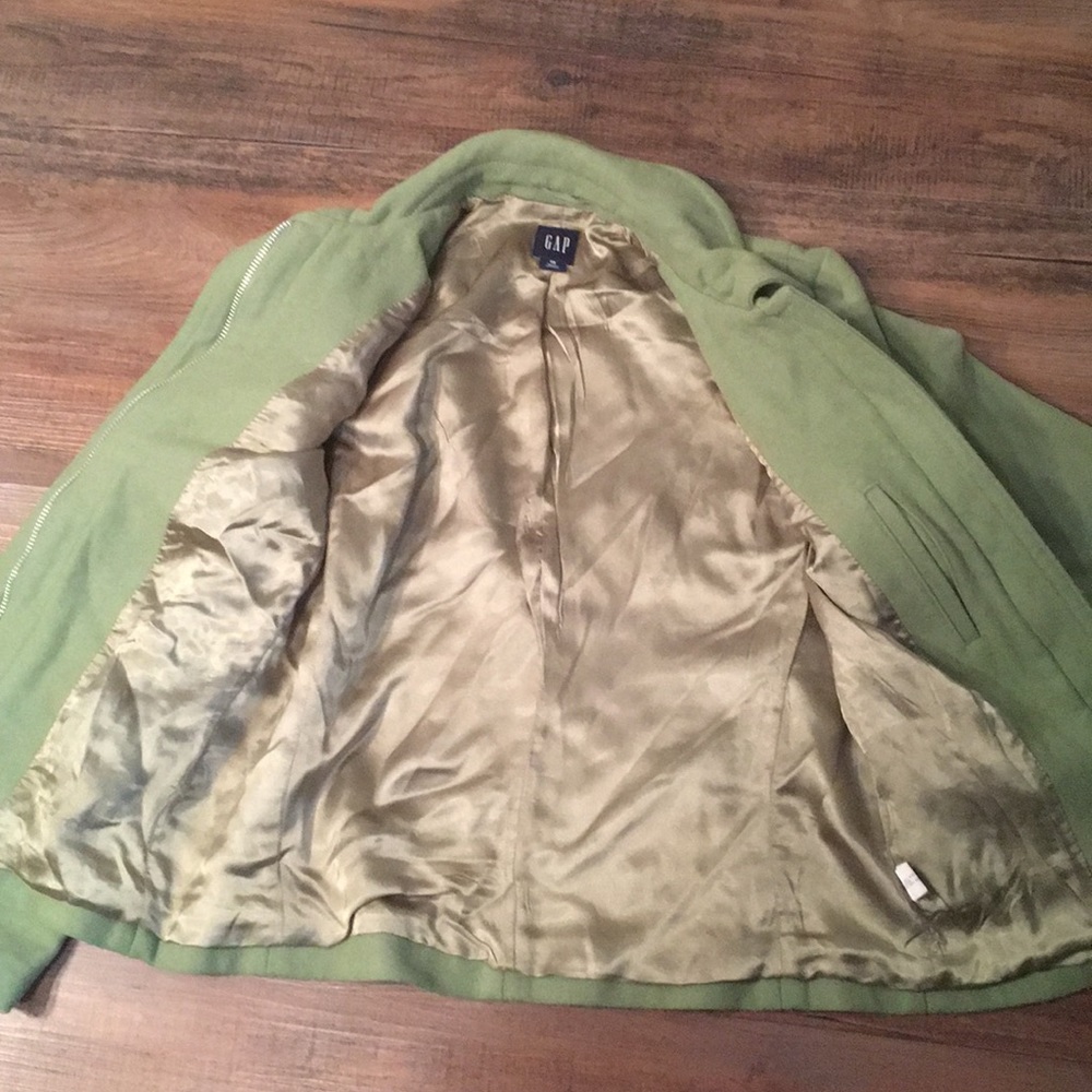 GAP green wool pea coat XS - Picture 3 of 4
